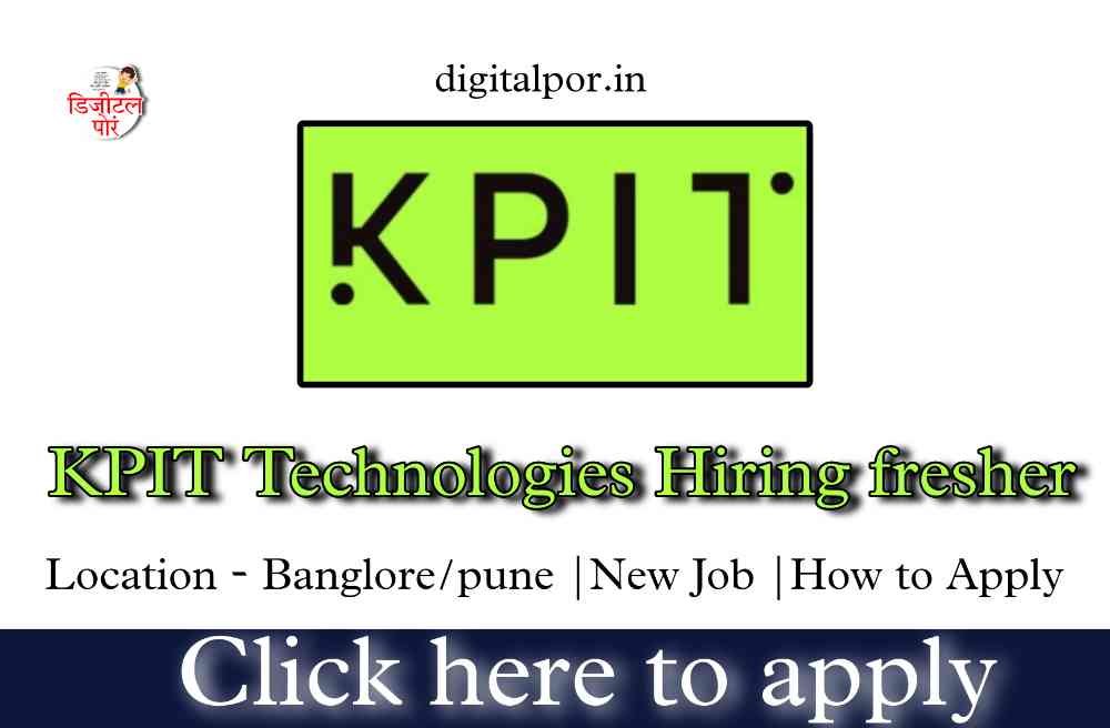 KPIT Technologies Hiring Trainee Engineer.